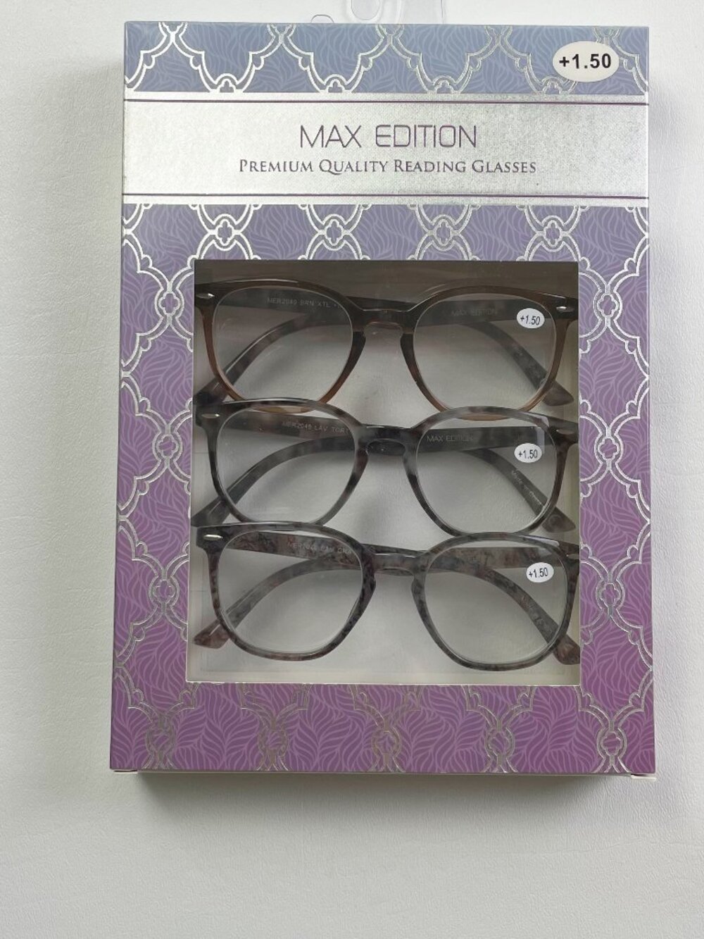 Max Edition 3 Pack Reading Glasses +1.50 Tortoise New